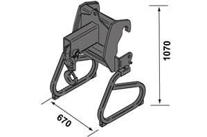 Lasthaken 6 t für Telestapler - Maße