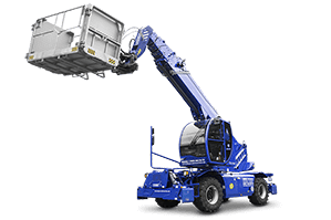 BEYER TSR 3580 mit angehobenem Teleskoparm und 500 kg Arbeitskorb