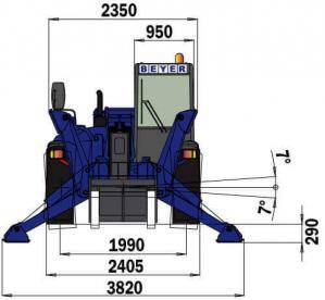 Heck-Abmessungen von BEYER-Teleskoplader mit 4.000 kg Tragkraft