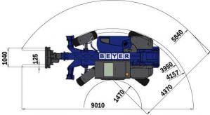 Abmessungen aus der Vogelperspektive von TSS 1440 mit 4 t Tragkraft