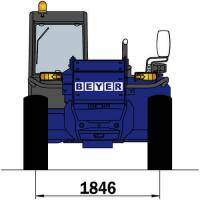 Abmessungsgrafik-Heck von BEYER-Teleskoplader TSS 940