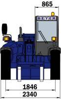 BEYER-Teleskopstapler mit 4 t Tragkraft, Front-Abmessungsdiagramm