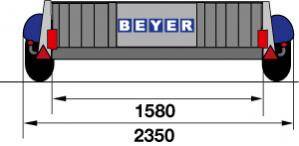 Heck Abmessungsgrafik von Tieflader TLR 30 350-158