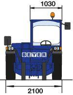 Abmessungsgrafik von starrem Teleskoplader TSS 625 aus dem Verleih