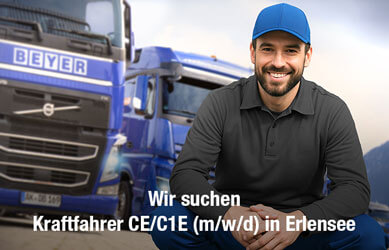 BEYER Stellenangebot mit Aufschrift: Wir suchen Kraftfahrer in Erlensee