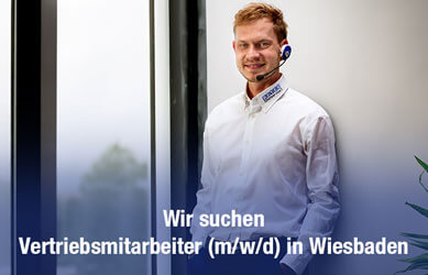 BEYER-Jobbild mit Aufschrift: Wir suchen Vertriebsmitarbeiter für Wiesbaden